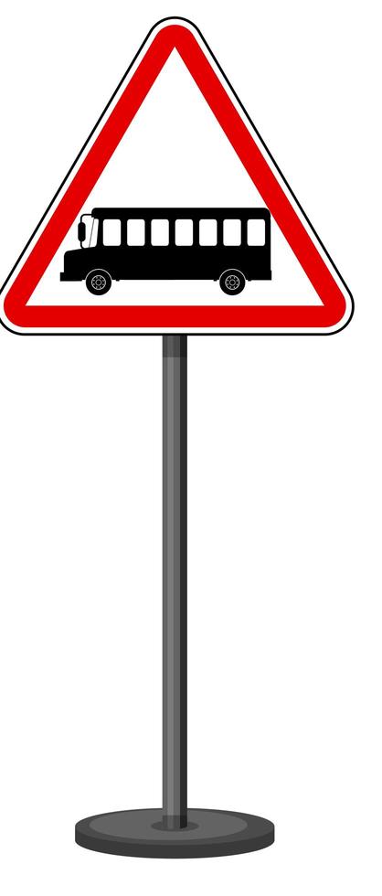 segno di autobus con supporto isolato su sfondo bianco vettore