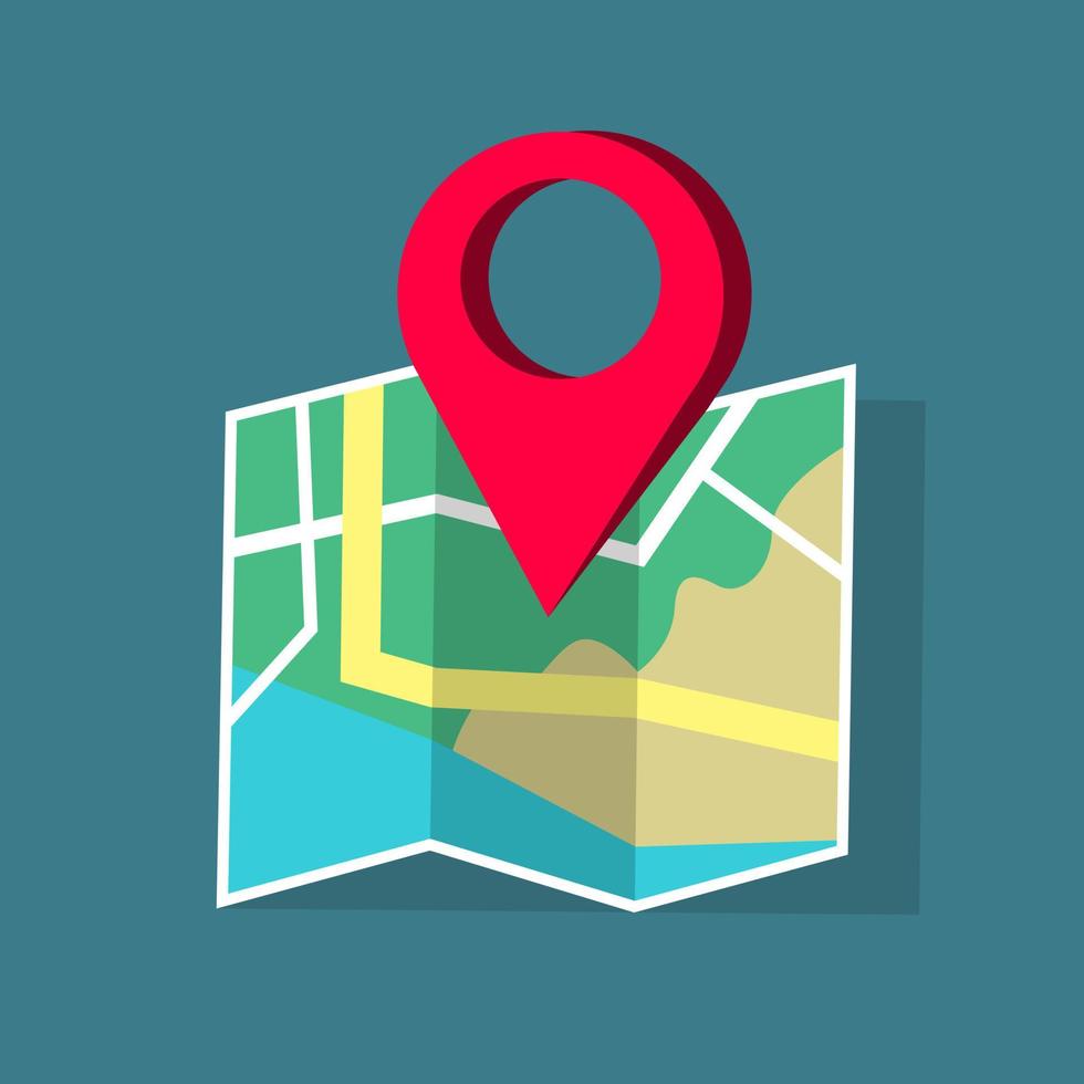 Posizione carta geografica icona, GPS pointer marchio. vettore illustrazione