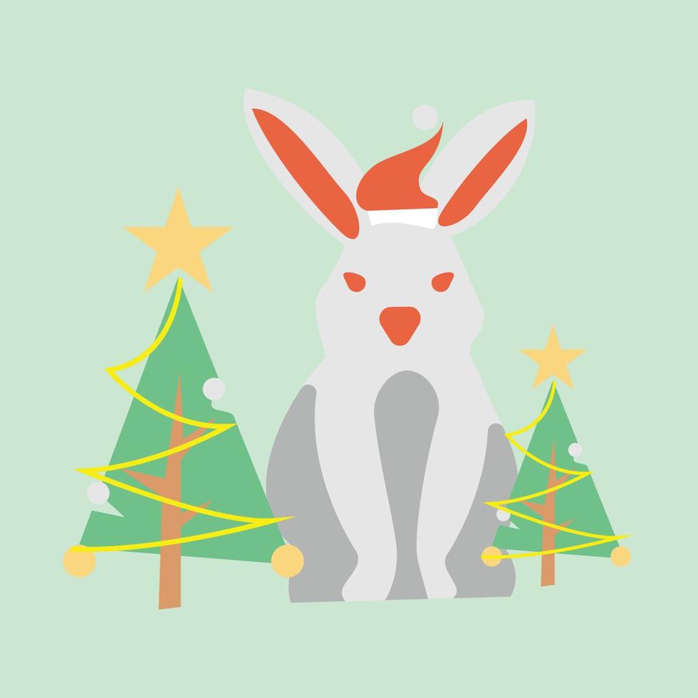 Natale carino coniglio vettore