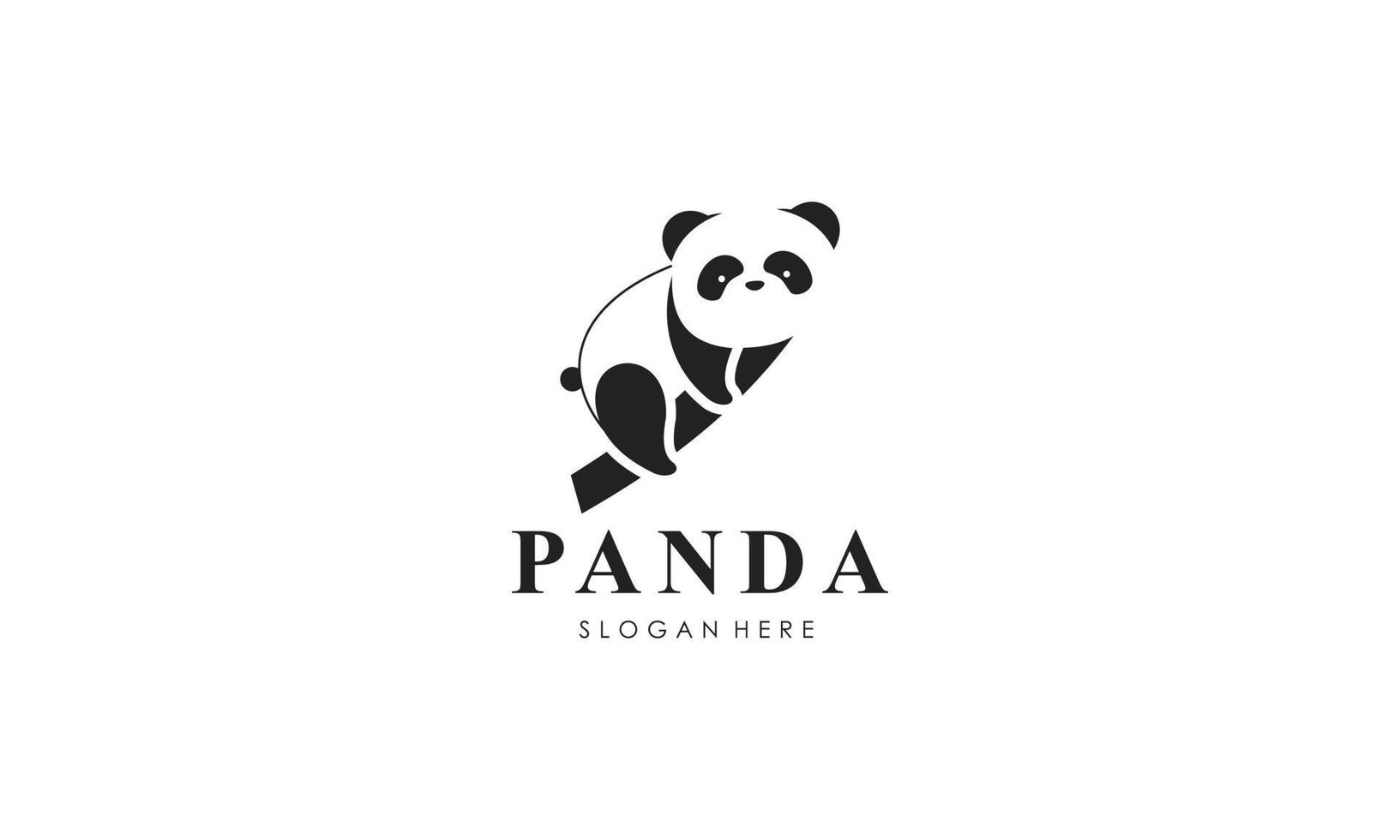 panda orso silhouette logo design vettore modello