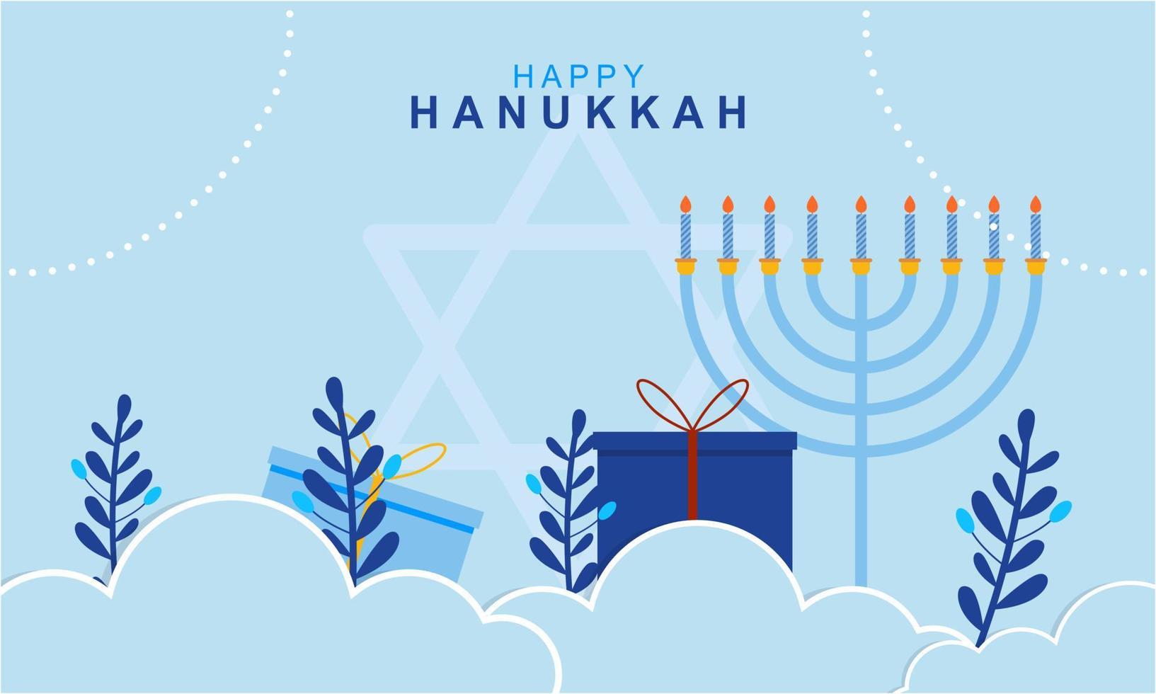 hanukkah menora. contento ebraico vacanza hanukkah concetto vettore