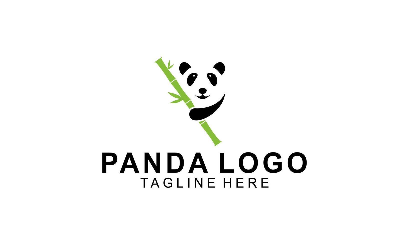 panda orso silhouette logo design vettore modello