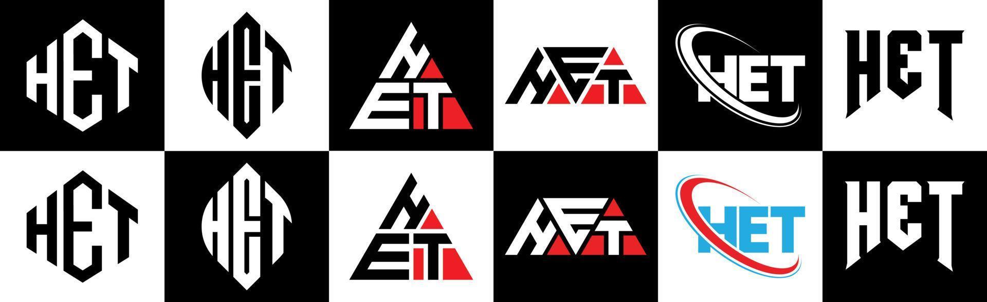 het lettera logo design nel sei stile. het poligono, cerchio, triangolo, esagono, piatto e semplice stile con nero e bianca colore variazione lettera logo impostato nel uno tavola da disegno. het minimalista e classico logo vettore