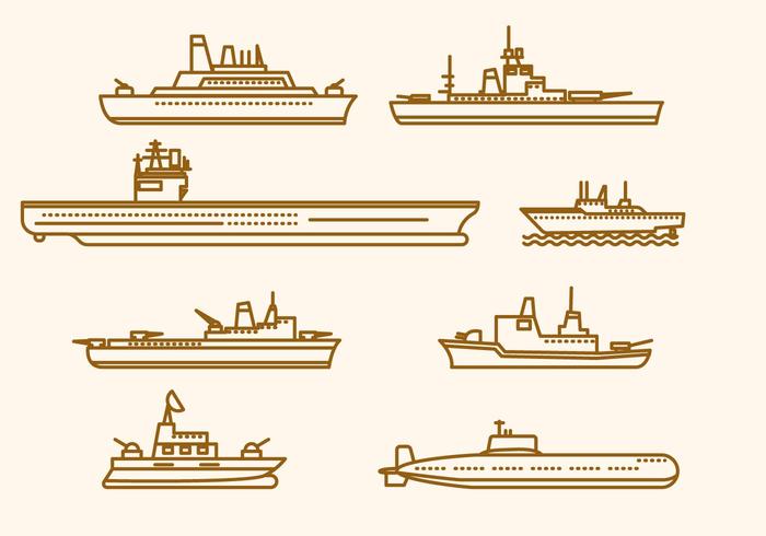Vettori di nave marina piatta