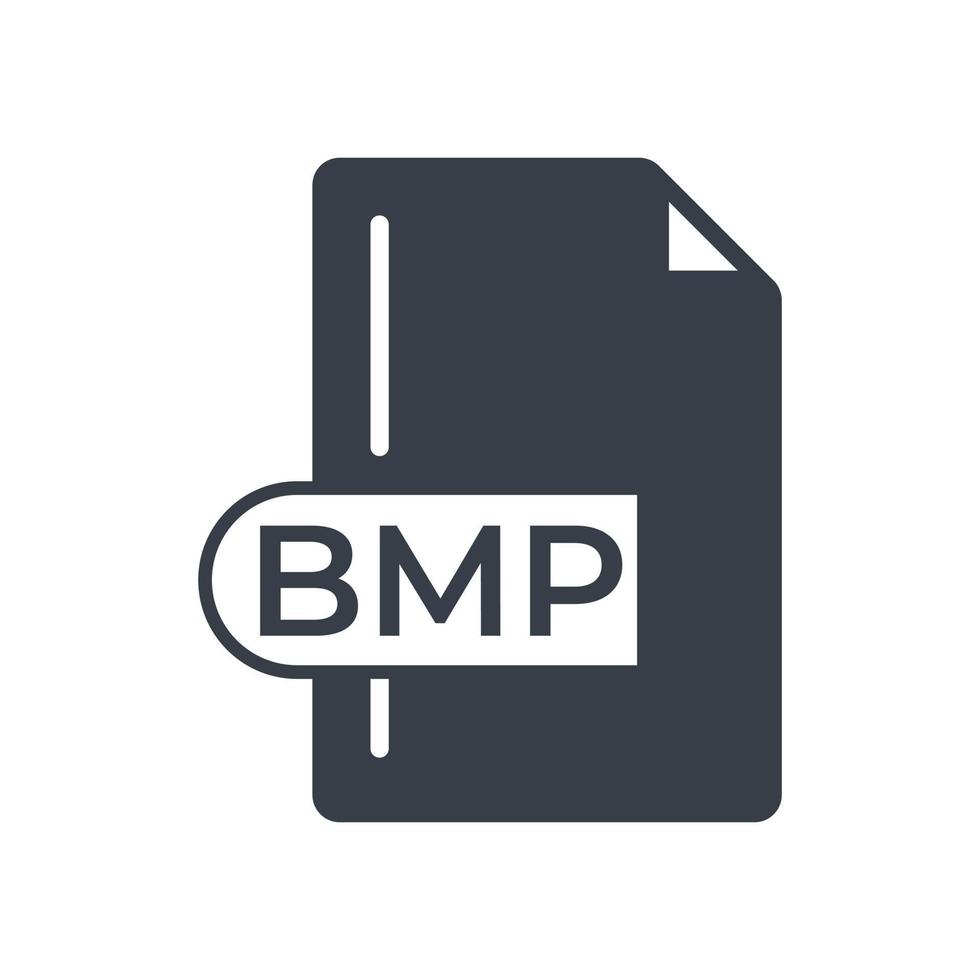 bmp file formato icona. bitmap Immagine file estensione pieno icona. vettore