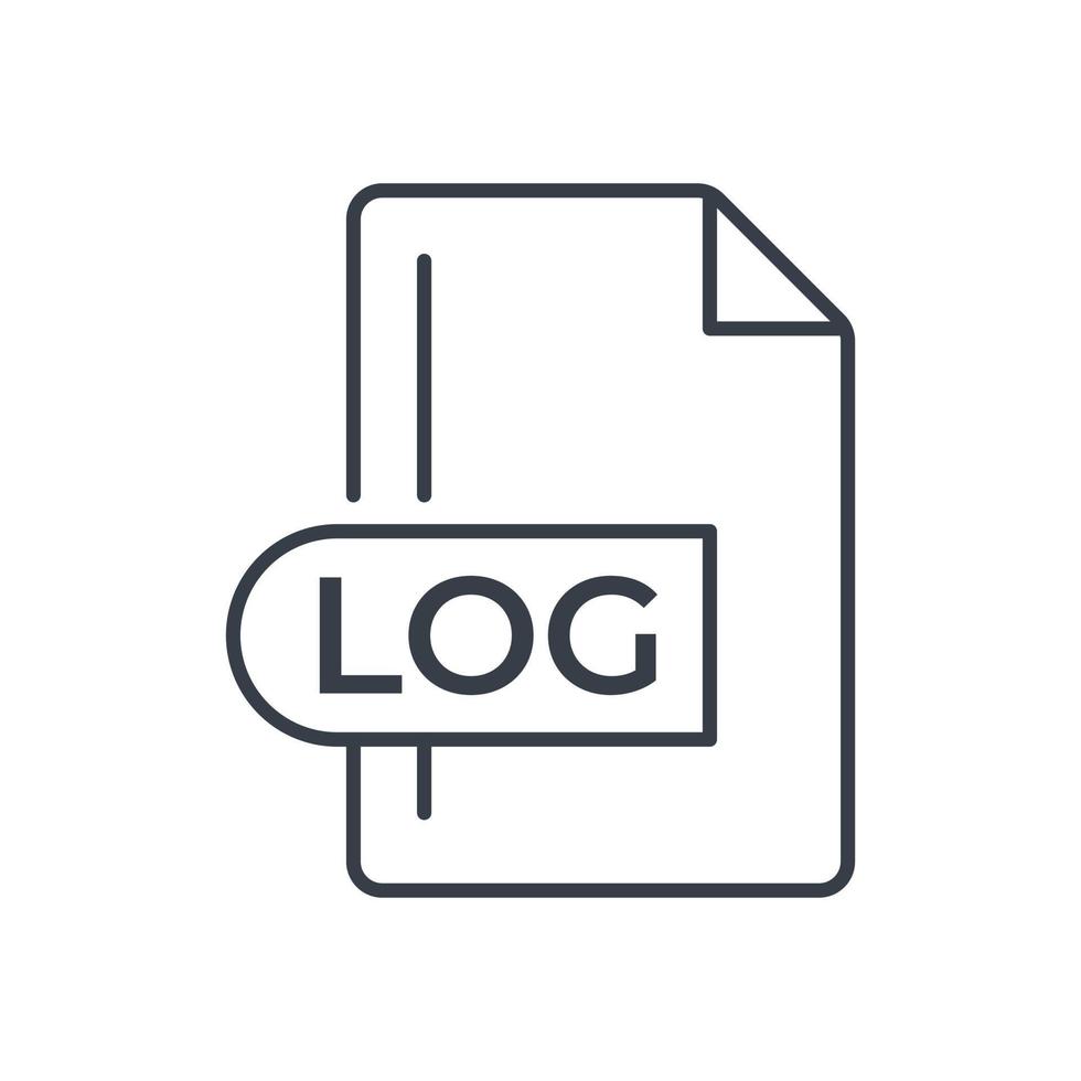 log file formato icona. log estensione linea icona. vettore