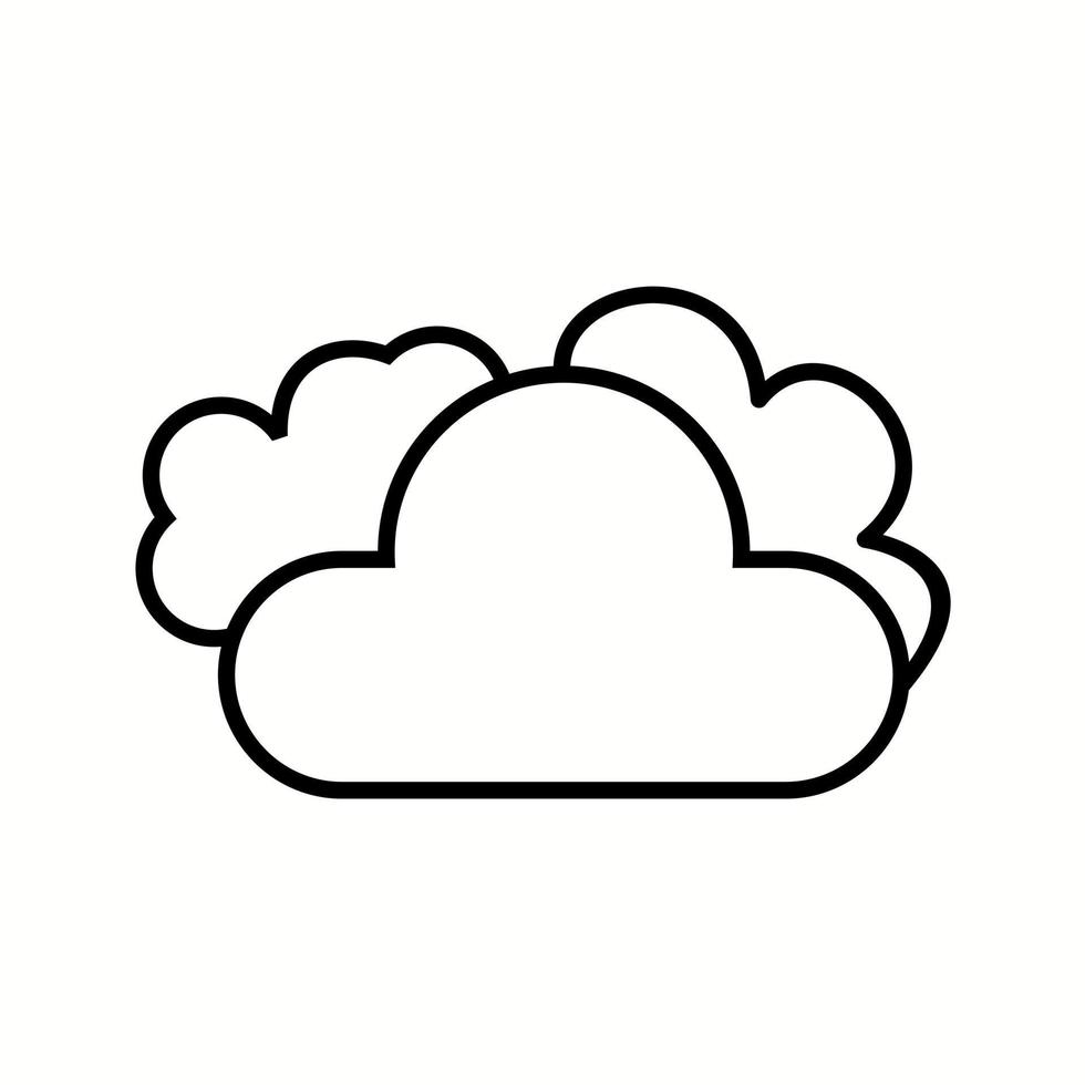 nube unico vettore linea icona