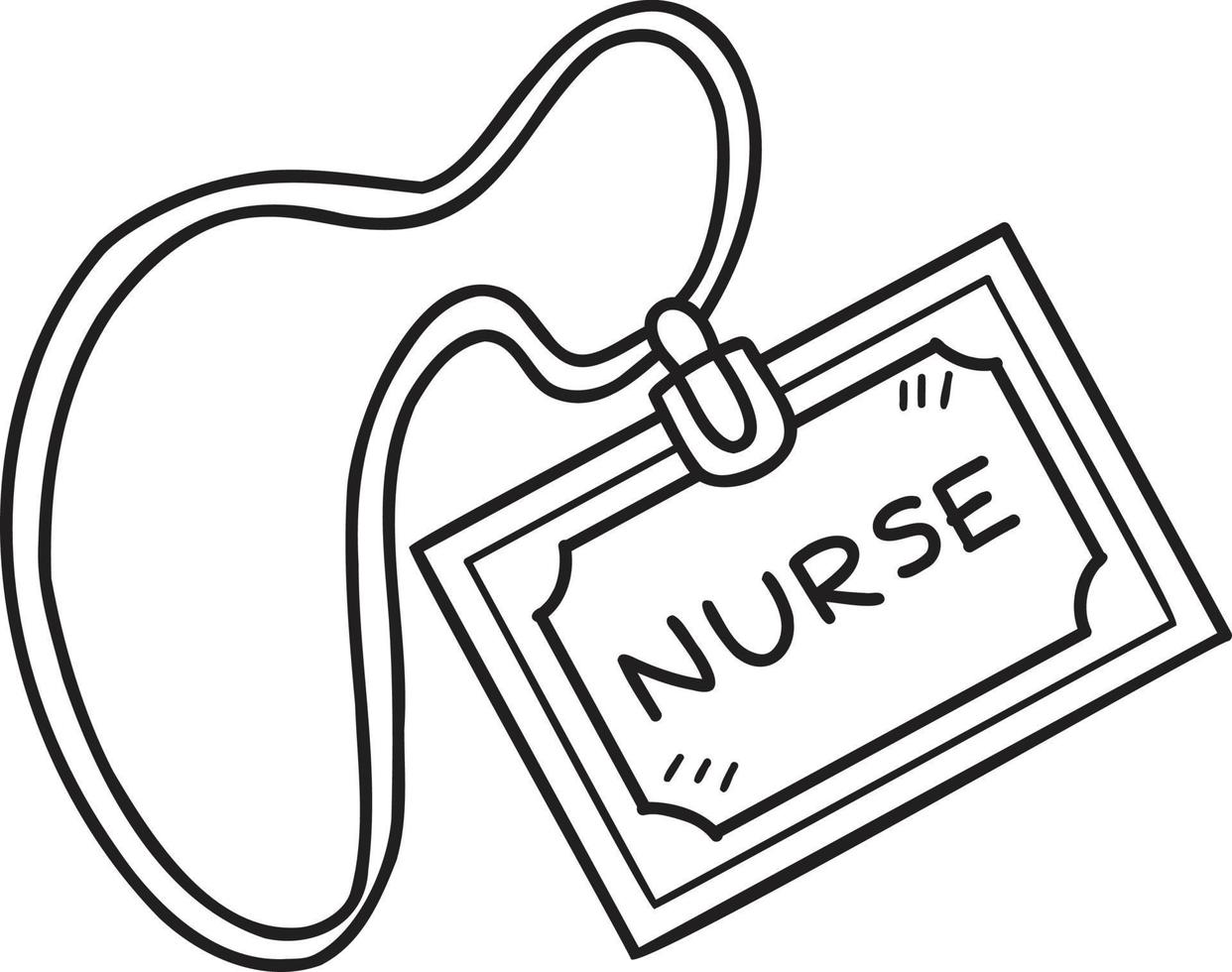 mano disegnato infermiera etichetta illustrazione vettore