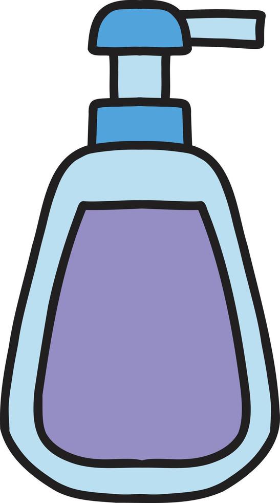 mano disegnato sapone pompa bottiglia illustrazione vettore