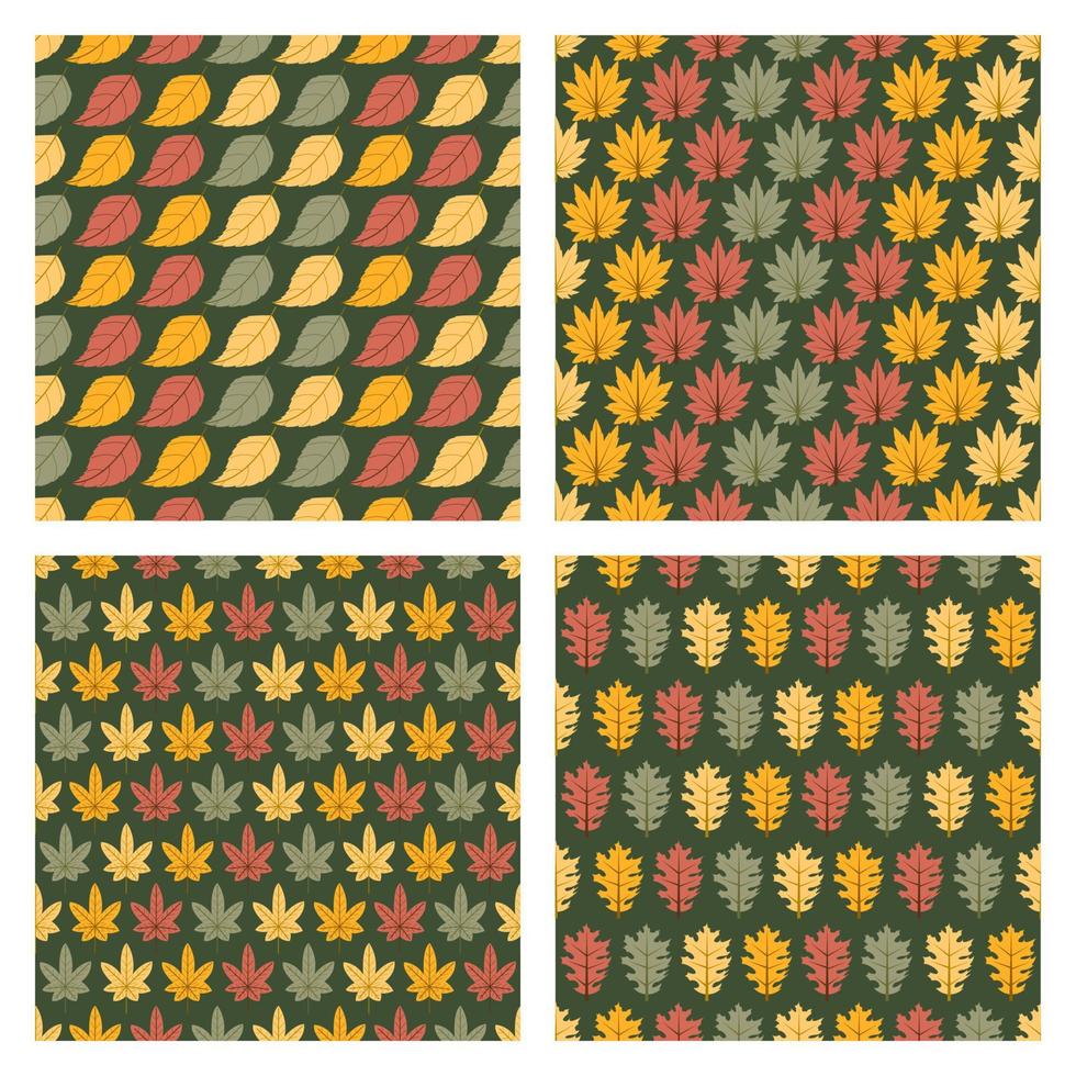 autunno le foglie senza soluzione di continuità modello sfondo impostato vettore