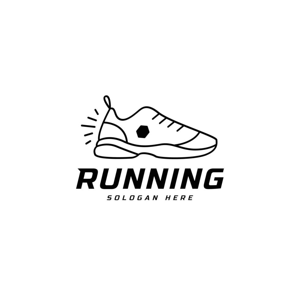 in esecuzione scarpa simbolo logo, maratona torneo logptype modello. fitness, atleta formazione per vita simbolo, scarpa icona vettore