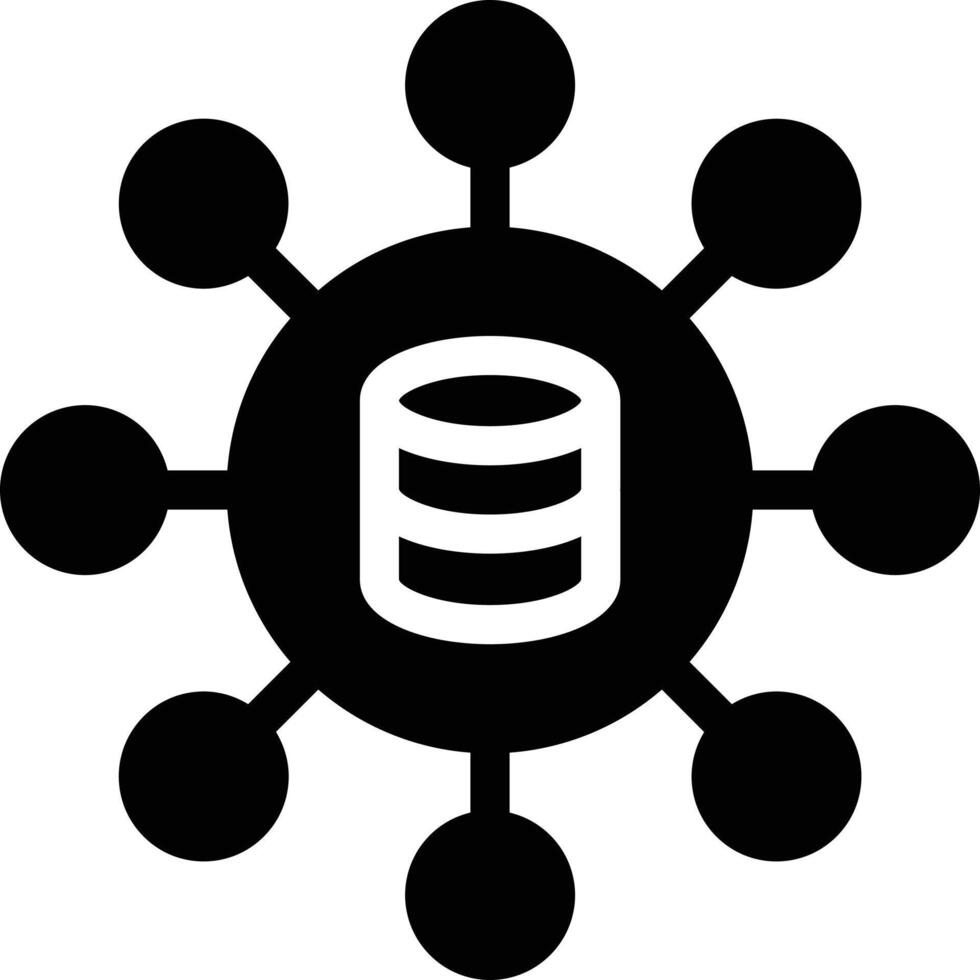 illustrazione vettoriale della rete di database su uno sfondo. simboli di qualità premium. icone vettoriali per il concetto e la progettazione grafica.