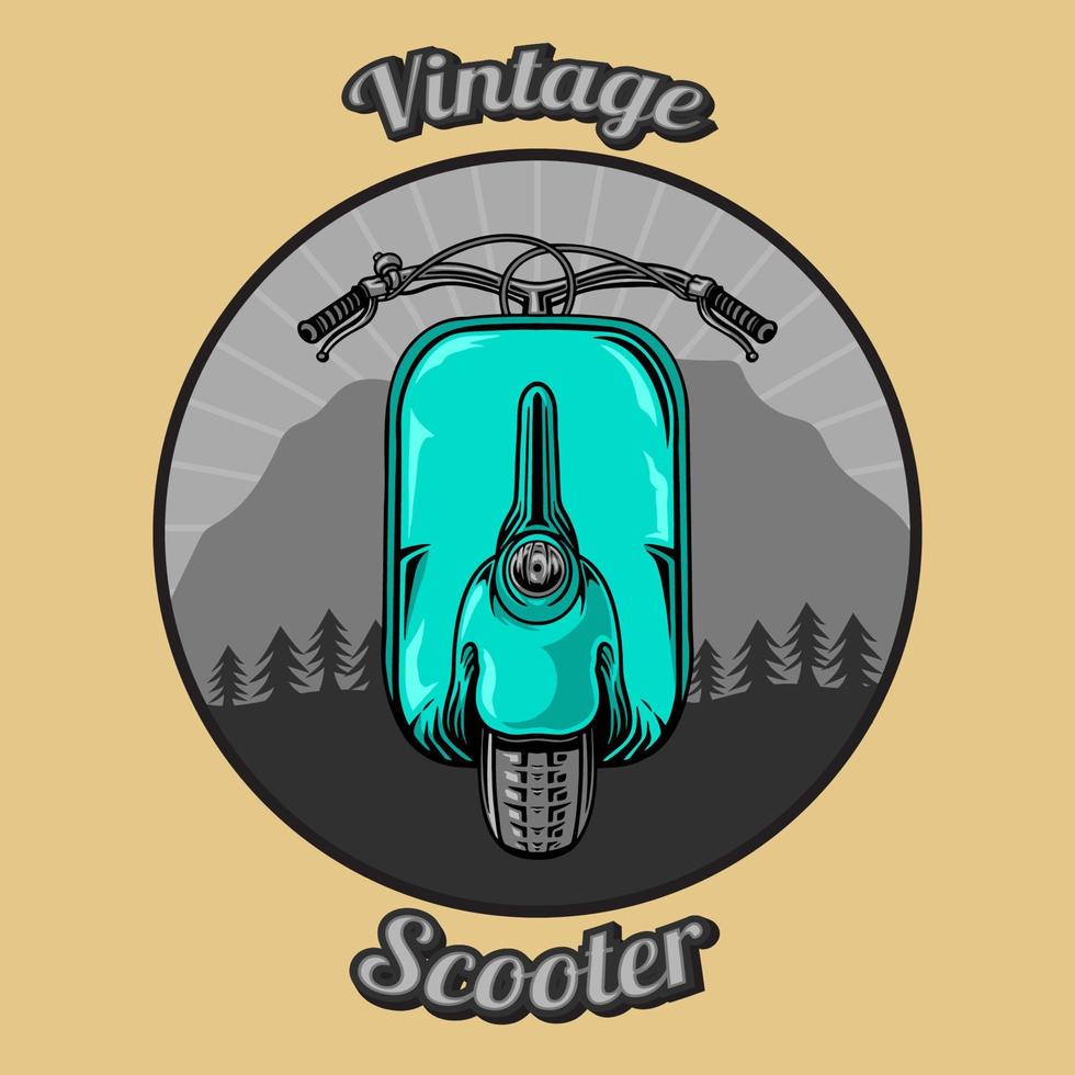 illustrazione di scooter d'epoca vettore