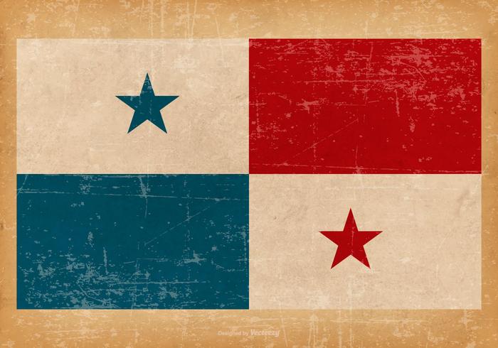 Bandiera del grunge di Panama vettore