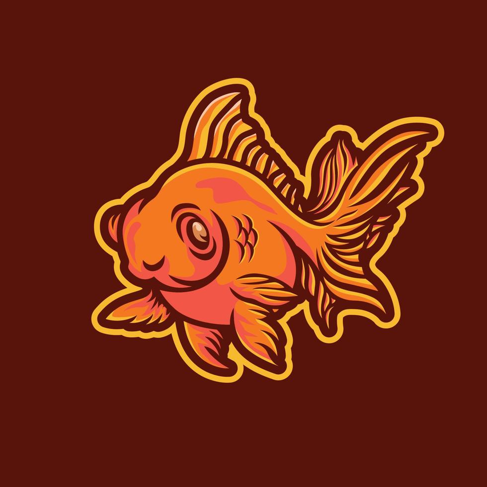 oro pesce design logo illustrazione vettore