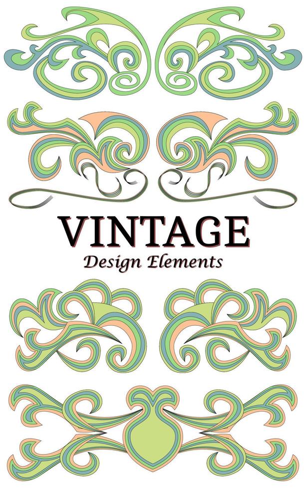 impostato di Vintage ▾ floreale elementi per design. vettore decorativo design elementi.