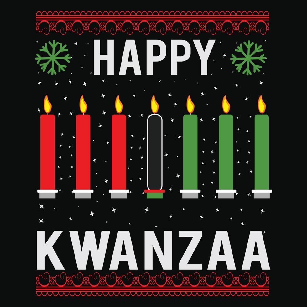 contento Kwanzaa t camicia design vettore