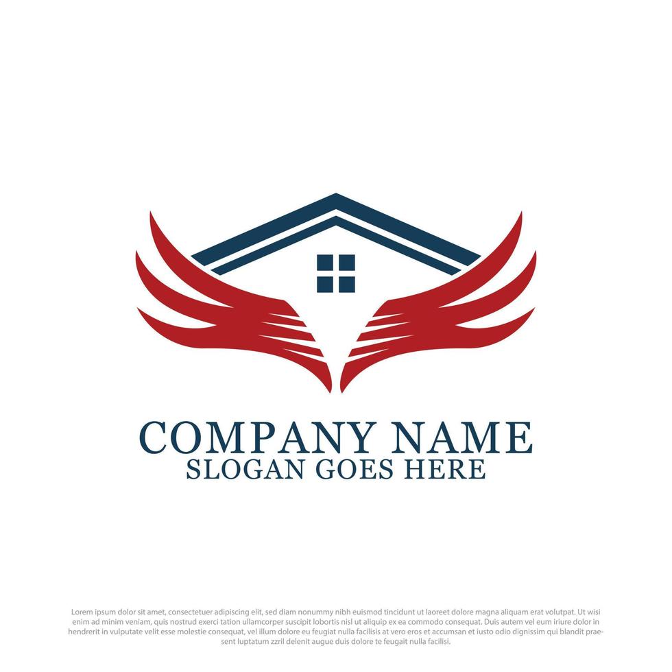 ala Casa logo disegno, militare Casa logo modello, migliore per attività commerciale e azienda logo vettore