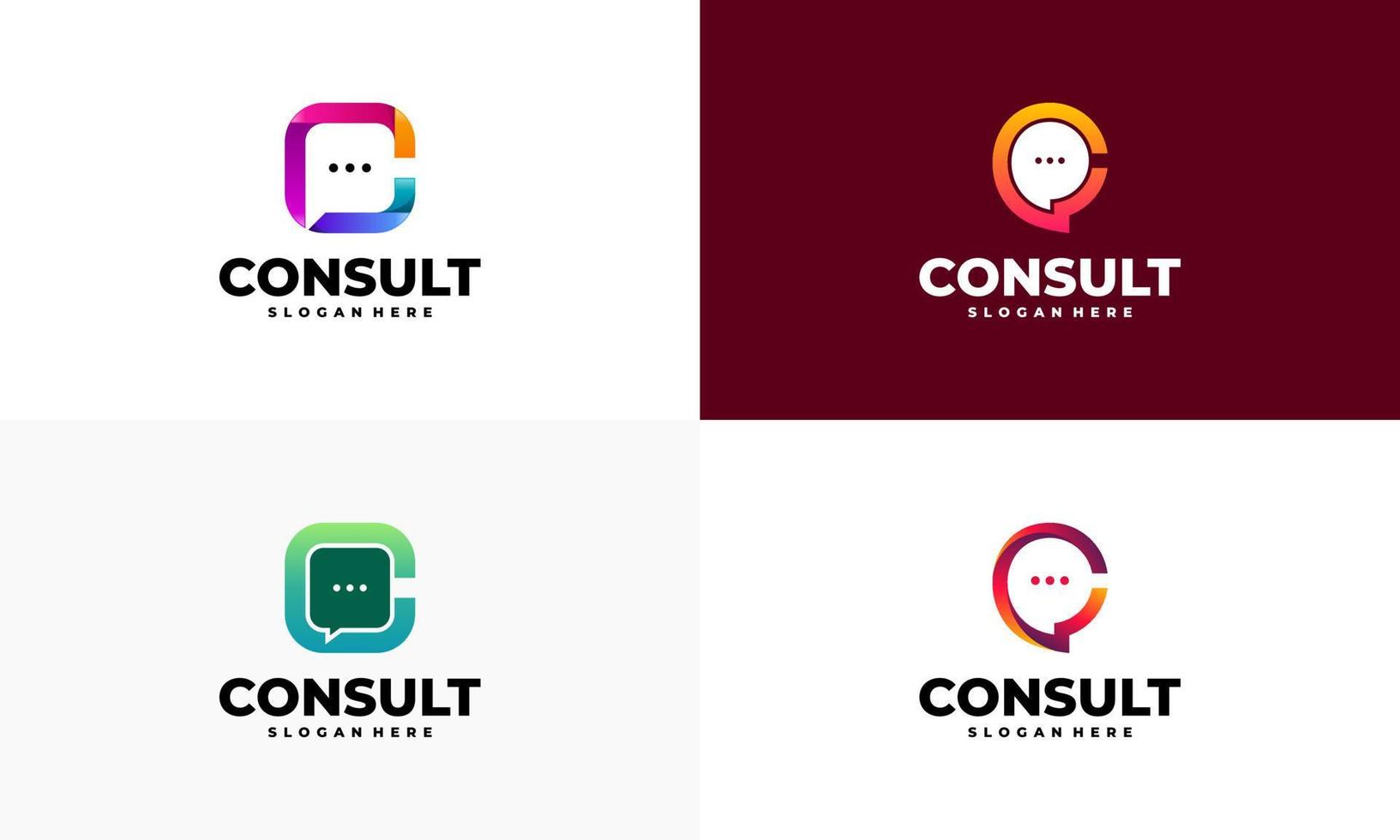 impostato di moderno consulenza agenzia logo modello disegni vettore