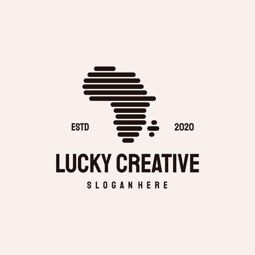 semplice Africa carta geografica logo retrò Vintage ▾ vettore modello, pixel Africa logo