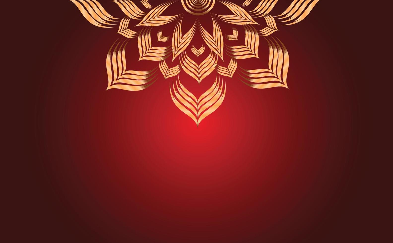 ornamentale sfondo design. sfondo con d'oro floreale ornamenti. rosso sfondo design vettore