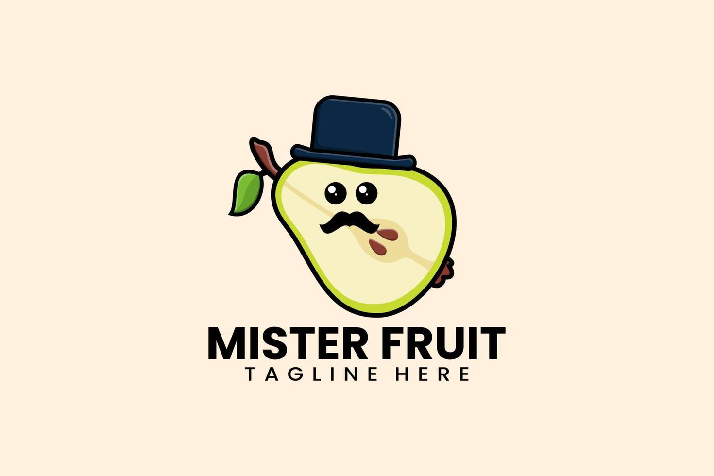 piatto moderno modello signore Pera frutta logo vettore