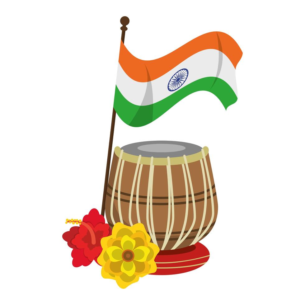 cartoni animati di emblemi del giorno dell'indipendenza dell'india vettore