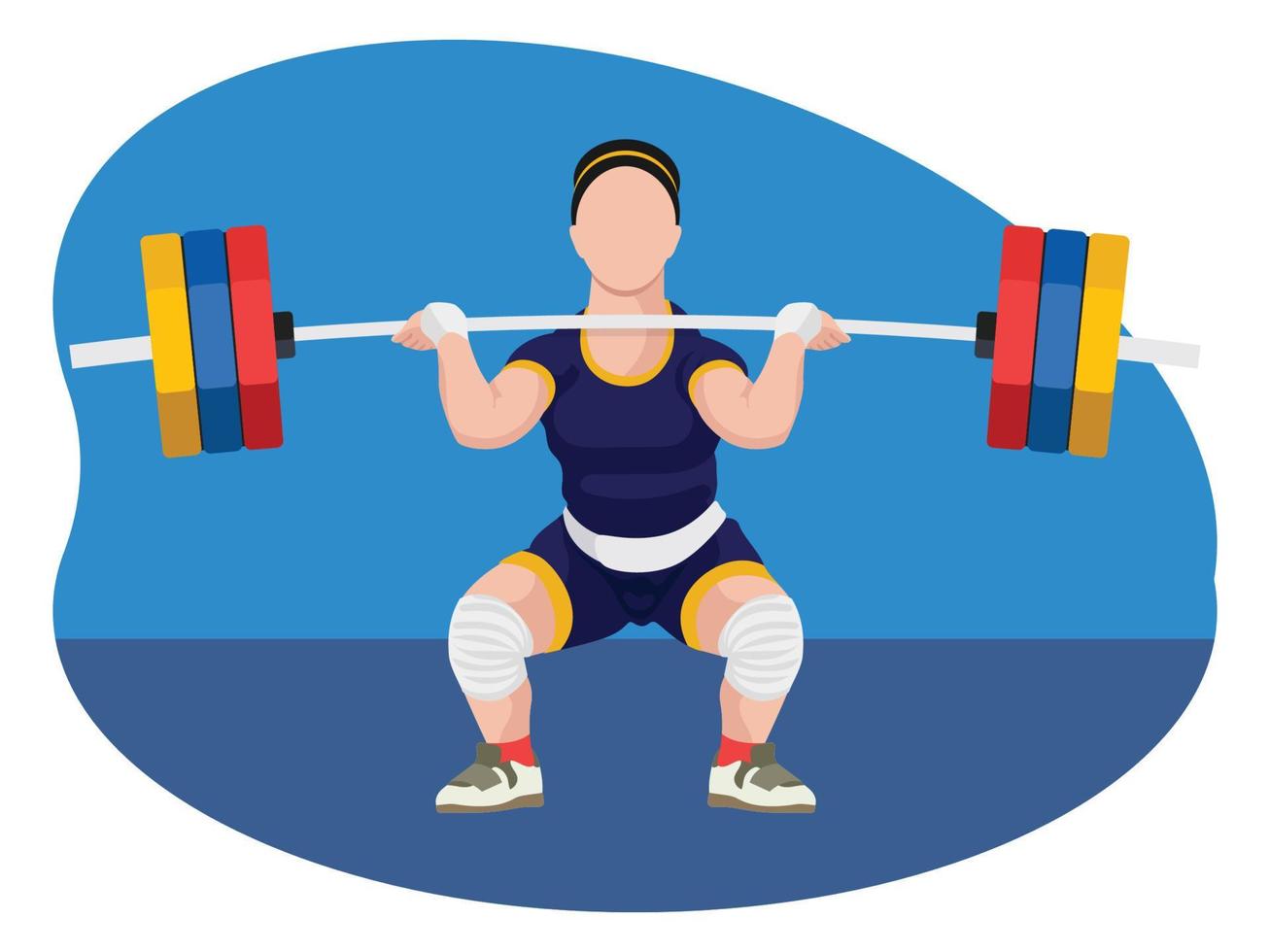 femmina sollevatore di pesi bodybuilding illustrazione. vettore