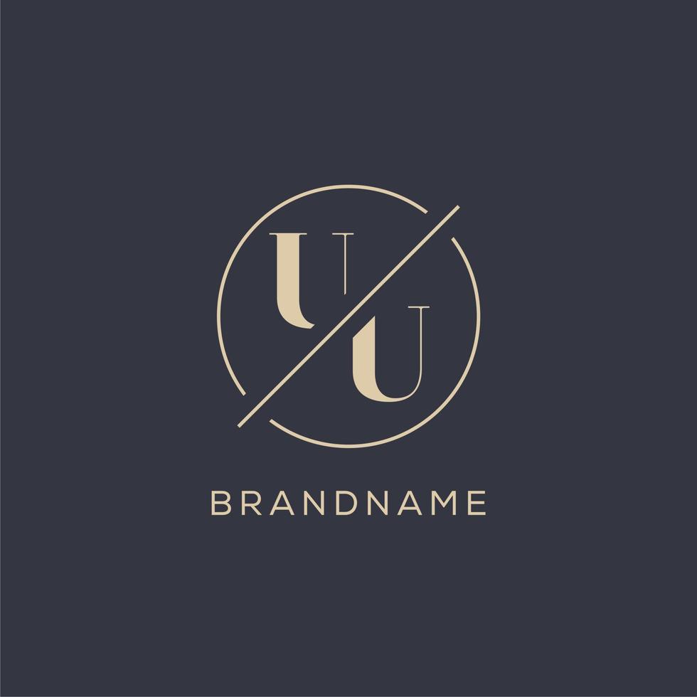 iniziale lettera uu logo con semplice cerchio linea, elegante Guarda monogramma logo stile vettore