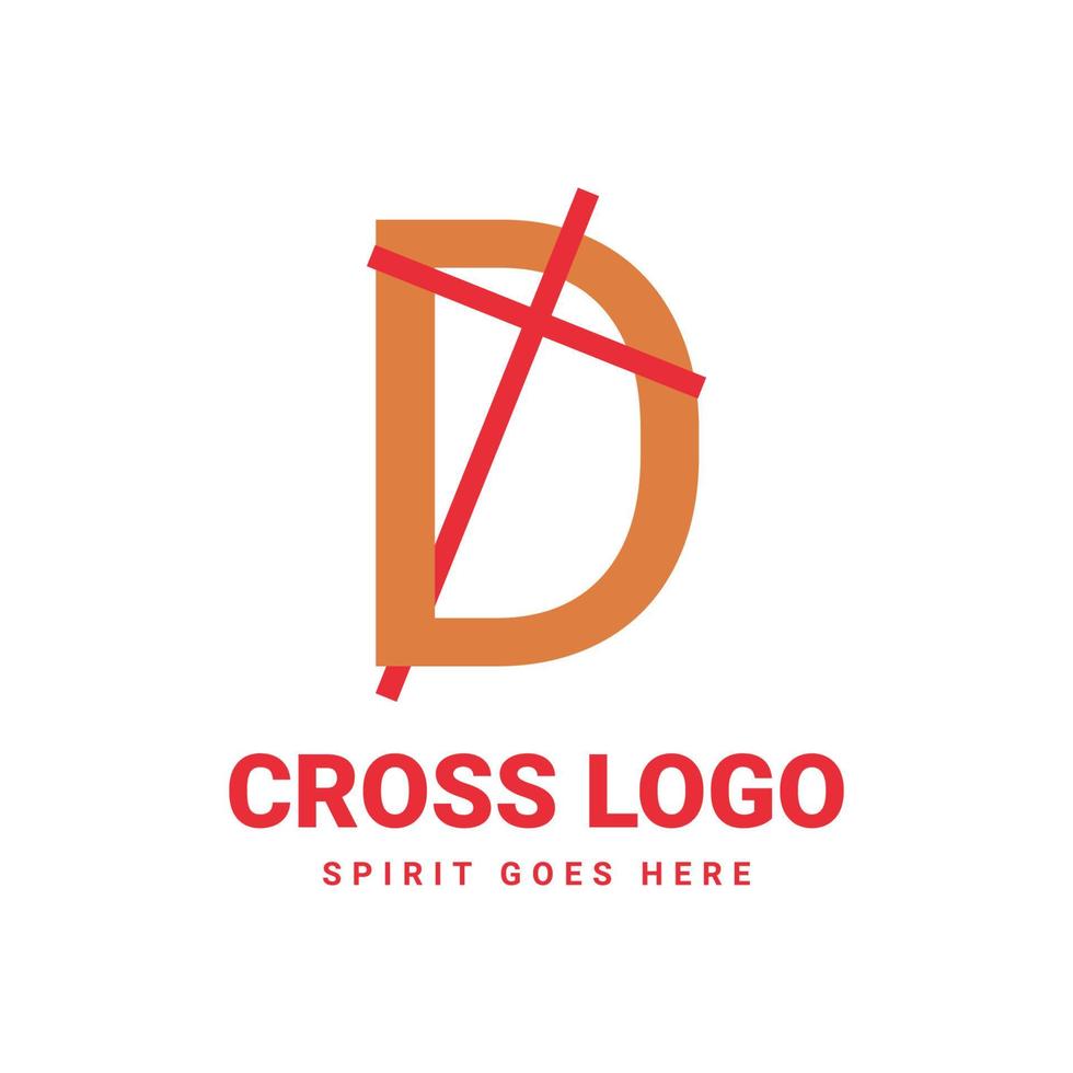 lettera d iniziale attraversare vettore logo design