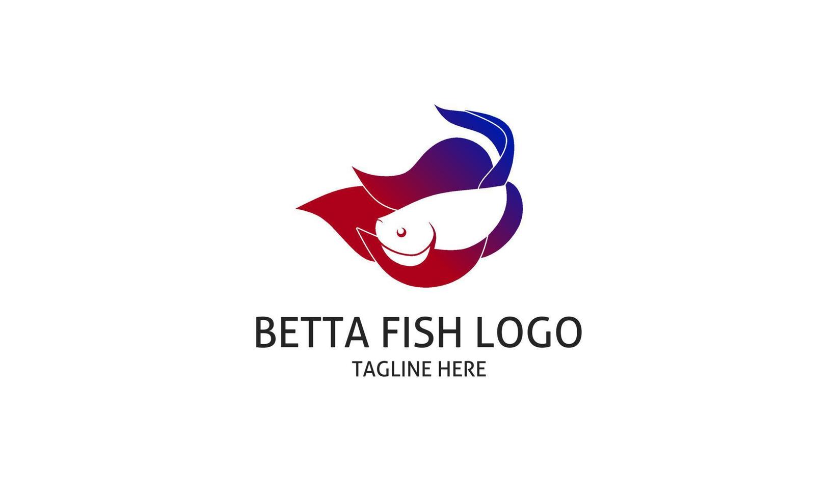 betta splendens siamese combattente pesce logo vettore design