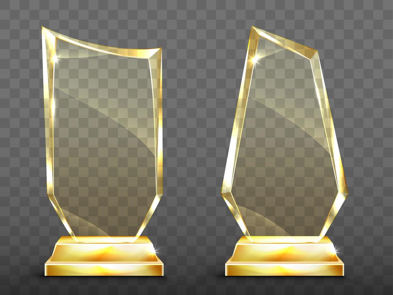 vettore realistico bicchiere trofeo premi su oro base