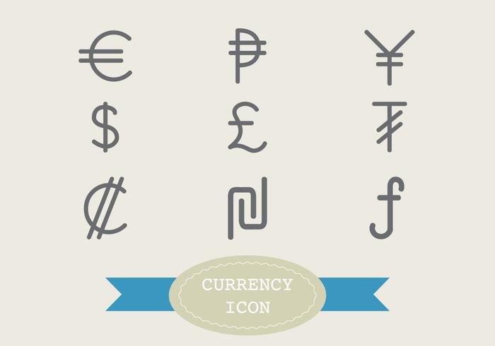 Outline valuta icona vettori