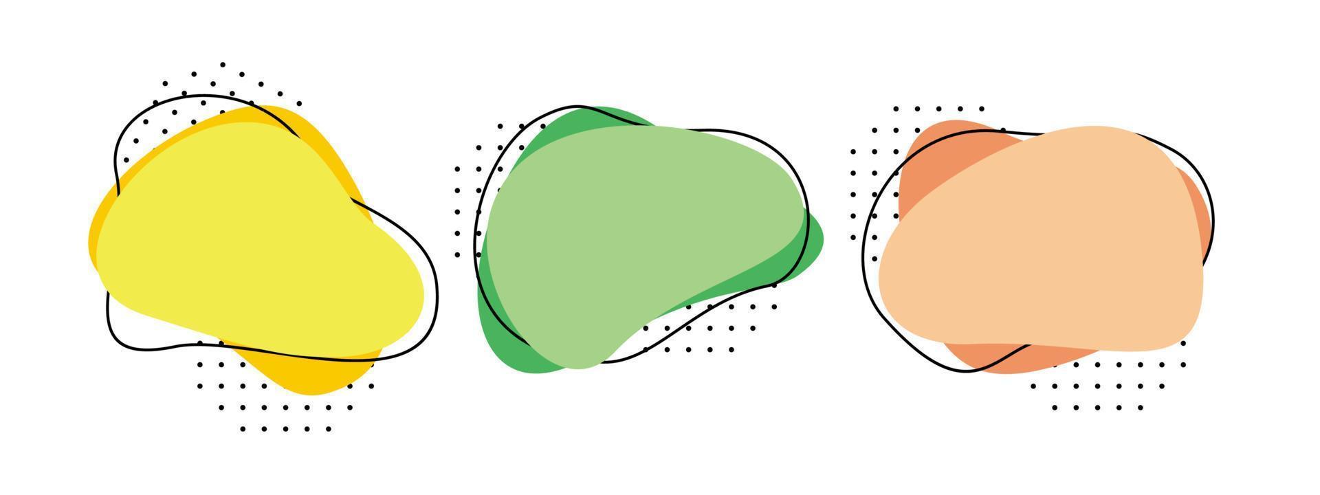 impostato di astratto liquido forma. moderno dinamico colorato elemento. fluido bandiera con geometrico forma vettore illustrazione.