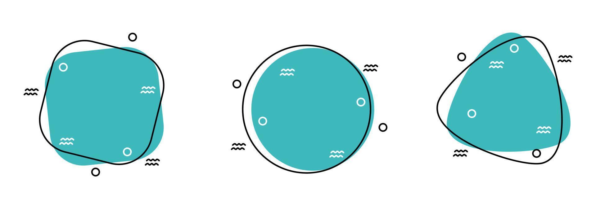 impostato di astratto liquido forma. moderno dinamico colorato elemento. fluido bandiera con geometrico forma vettore illustrazione.