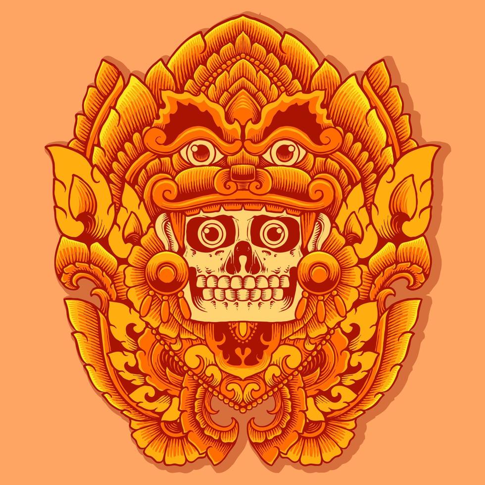 azteco cranio ornamento vettore