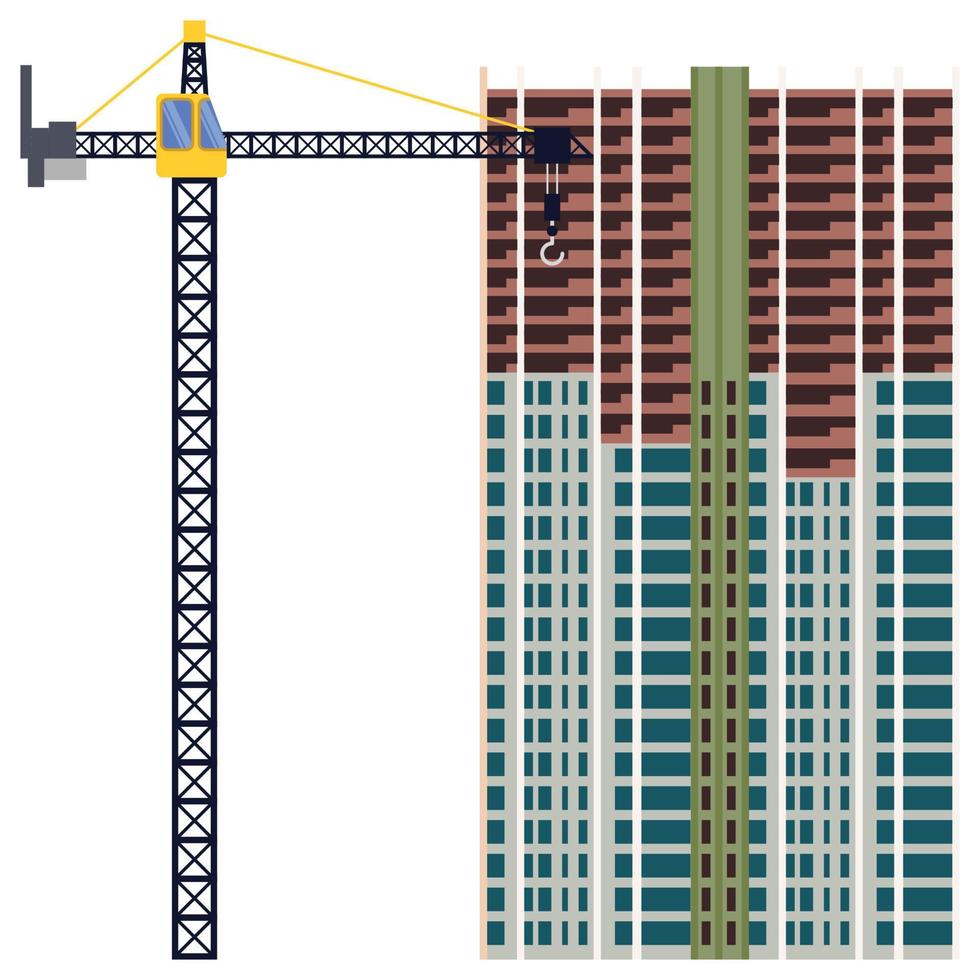 costruzione edificio Torre gru illustrazione vettore