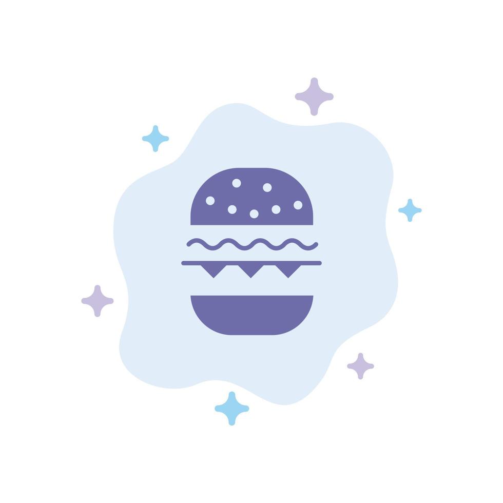 hamburger cibo mangiare Canada blu icona su astratto nube sfondo vettore