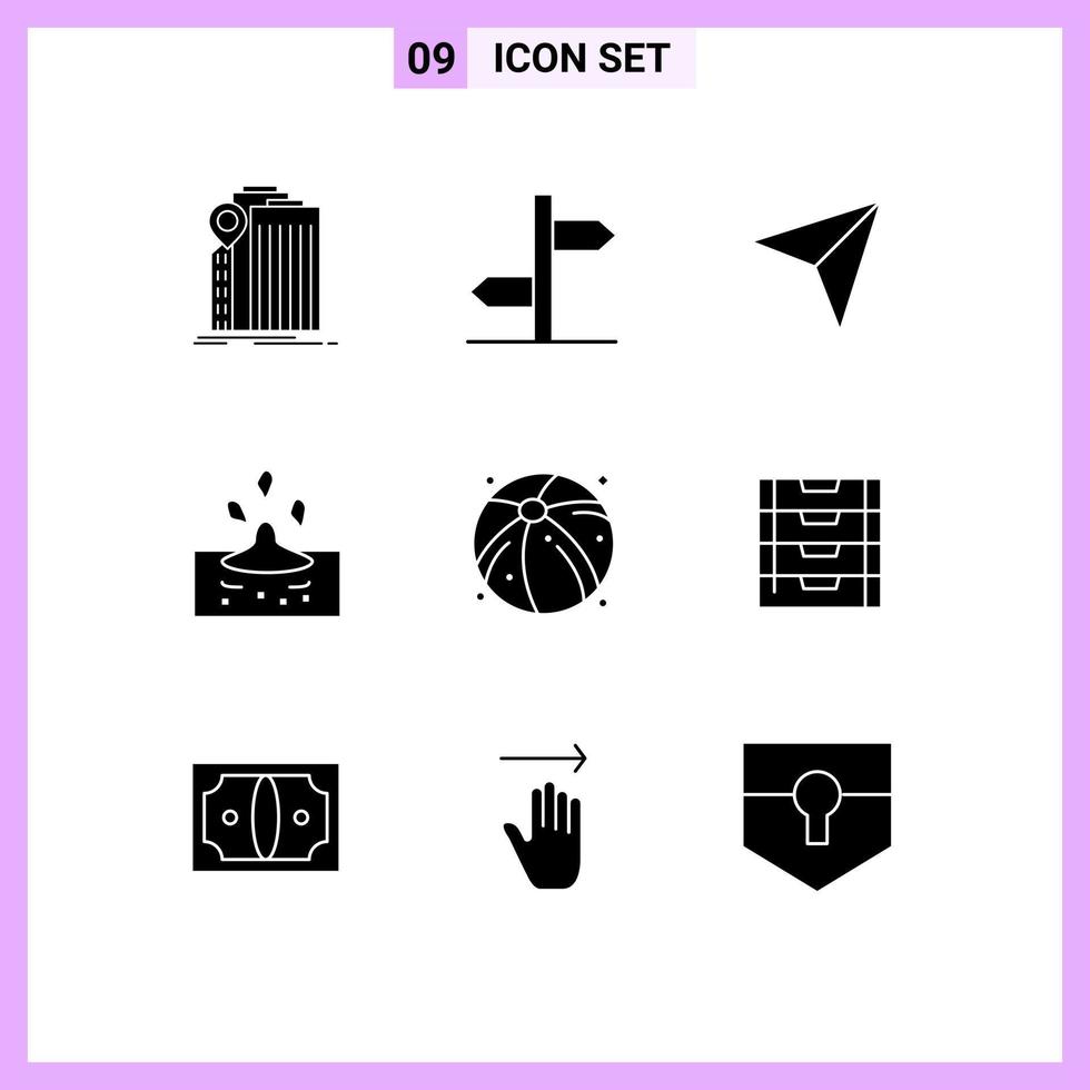 9 creativo icone moderno segni e simboli di palla piovoso cartello pioggia Il prossimo modificabile vettore design elementi