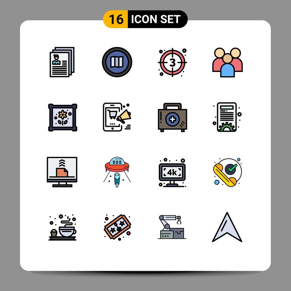 16 creativo icone moderno segni e simboli di gestione dipendente ricerca mappa video film modificabile creativo vettore design elementi