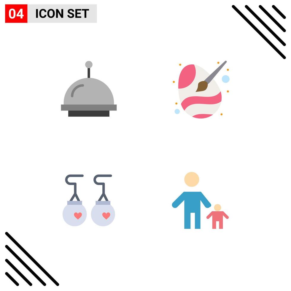 impostato di 4 commerciale piatto icone imballare per allarme Accessori dipingere spazzola uovo moda modificabile vettore design elementi