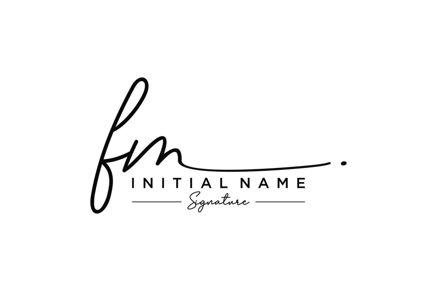 iniziale fm firma logo modello vettore. mano disegnato calligrafia lettering vettore illustrazione.