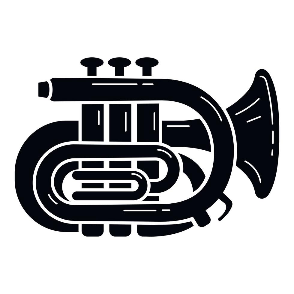 orchestra tromba icona, semplice stile vettore
