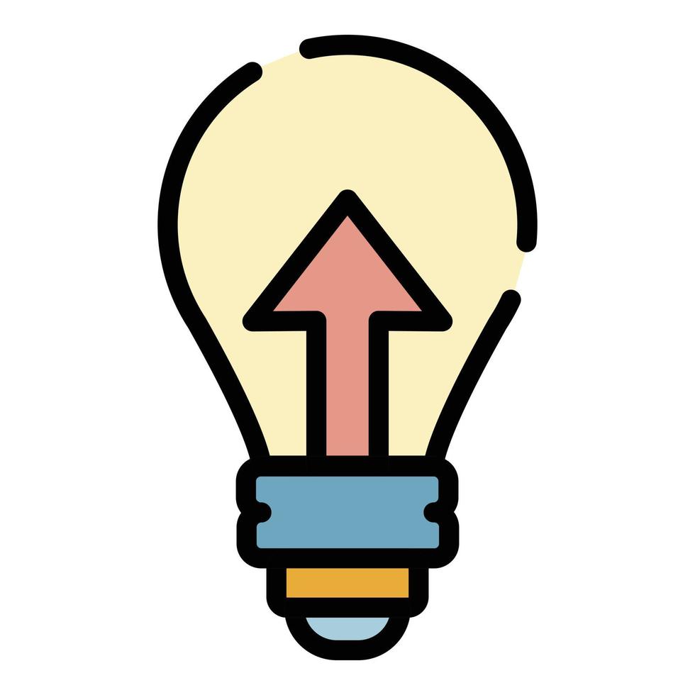 su freccia nel leggero lampadina icona colore schema vettore