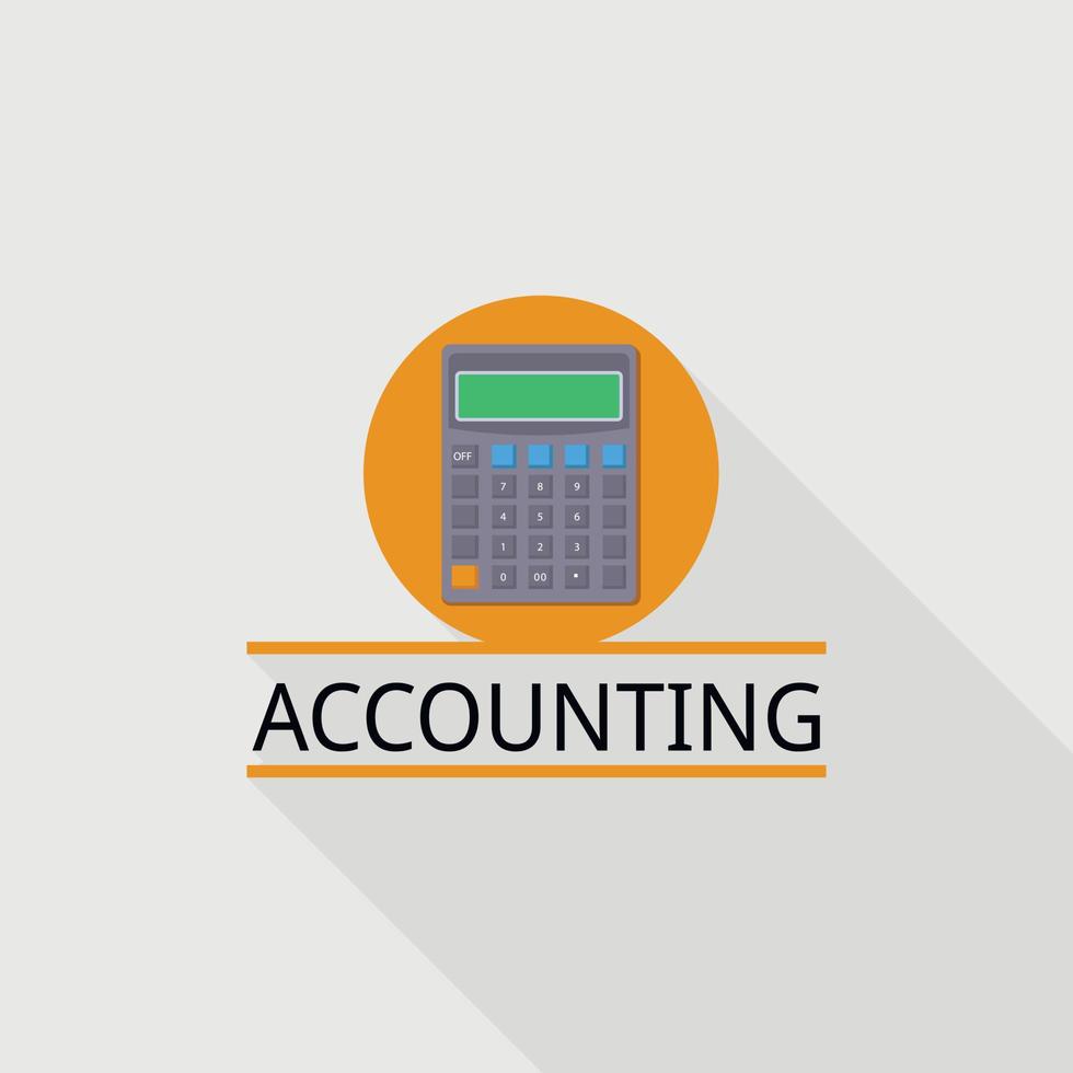 calcolatrice contabilità logo, piatto stile vettore
