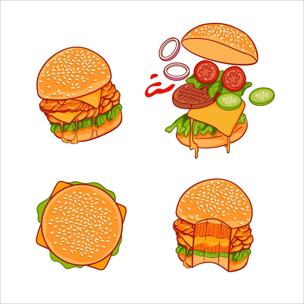 hamburger vettore collezione
