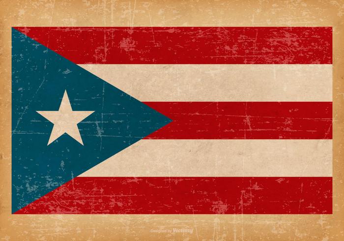 Bandiera del grunge del Porto Rico vettore