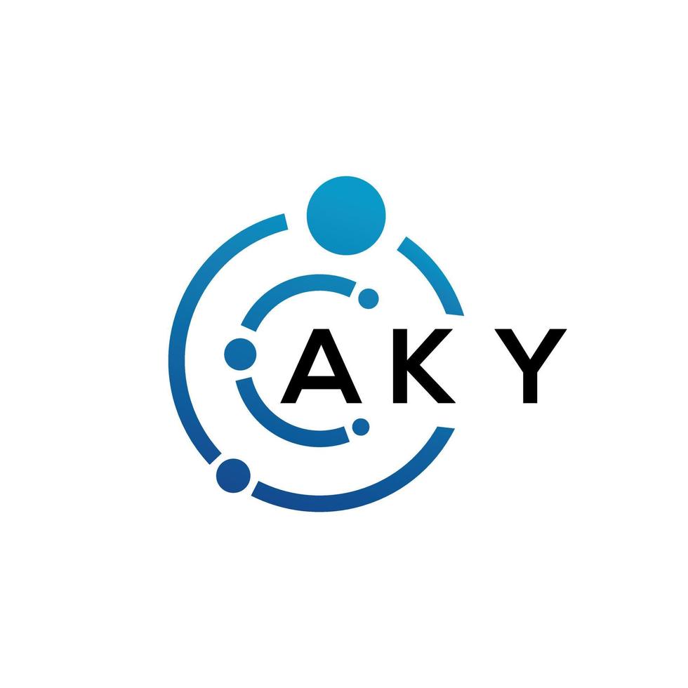 aky lettera logo design su sfondo nero. aky creative iniziali lettera logo concept. disegno della lettera aky. vettore