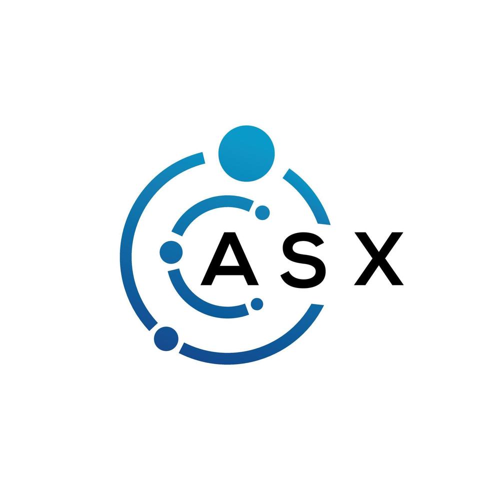 design del logo della lettera asx su sfondo nero. asx creative iniziali lettera logo concept. disegno della lettera asx. vettore