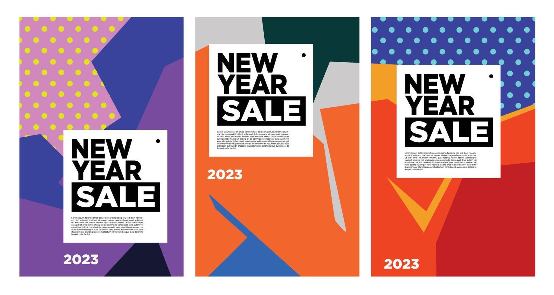 vettore nuovo anno 2023 vendita con colorato astratto sfondo per bandiera pubblicità
